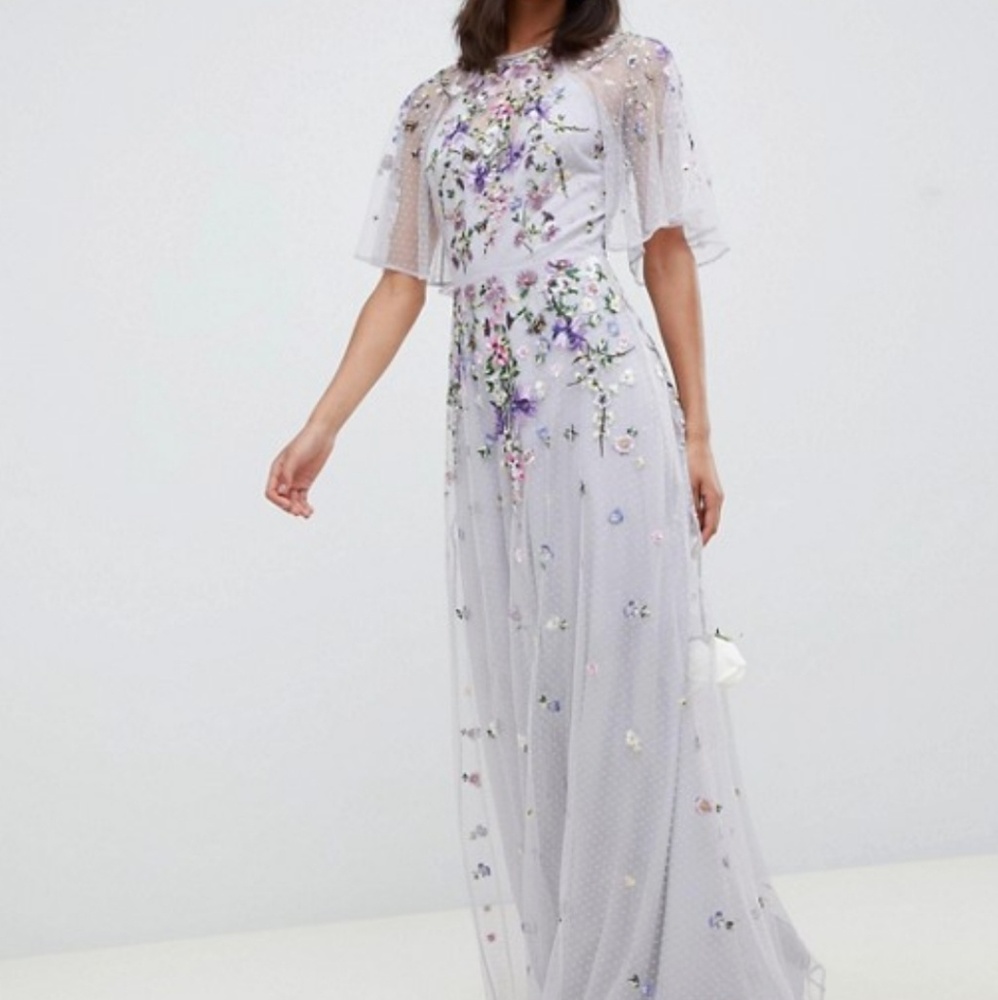 Floral embroidered maxi dress